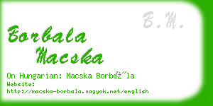 borbala macska business card